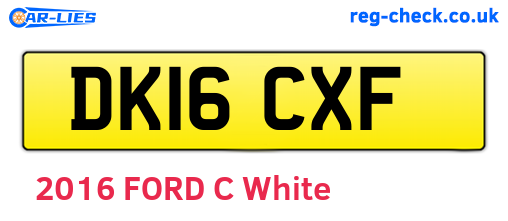 DK16CXF are the vehicle registration plates.