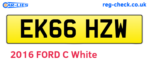 EK66HZW are the vehicle registration plates.