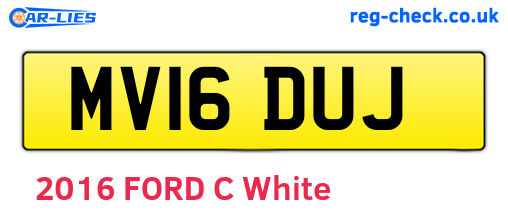 MV16DUJ are the vehicle registration plates.