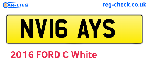 NV16AYS are the vehicle registration plates.