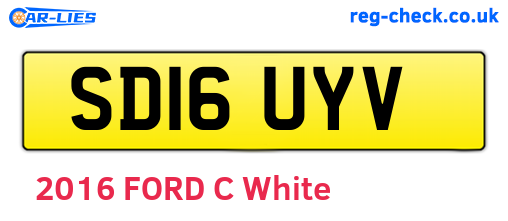 SD16UYV are the vehicle registration plates.