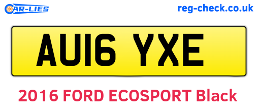 AU16YXE are the vehicle registration plates.
