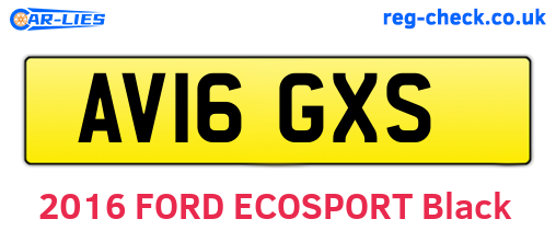 AV16GXS are the vehicle registration plates.