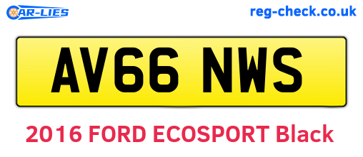 AV66NWS are the vehicle registration plates.