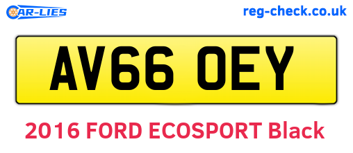 AV66OEY are the vehicle registration plates.