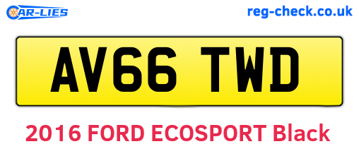 AV66TWD are the vehicle registration plates.