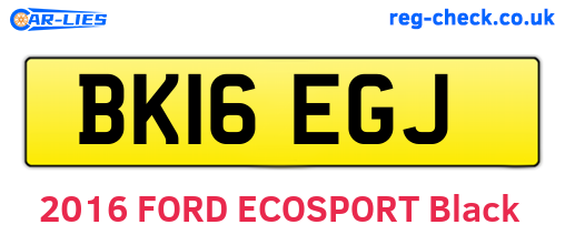 BK16EGJ are the vehicle registration plates.