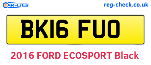 BK16FUO are the vehicle registration plates.