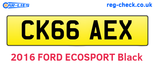 CK66AEX are the vehicle registration plates.