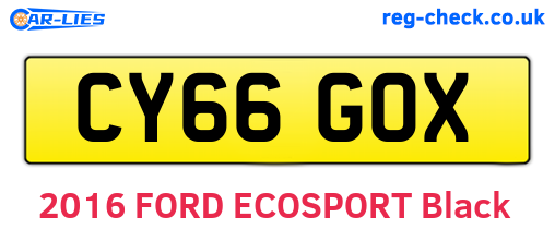 CY66GOX are the vehicle registration plates.