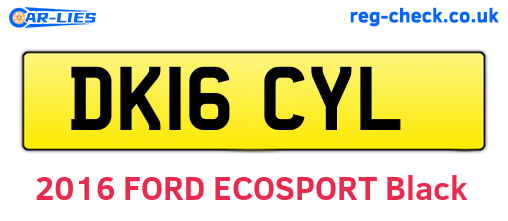 DK16CYL are the vehicle registration plates.