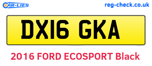 DX16GKA are the vehicle registration plates.