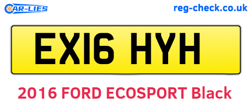 EX16HYH are the vehicle registration plates.