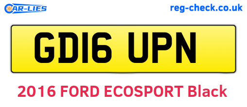 GD16UPN are the vehicle registration plates.