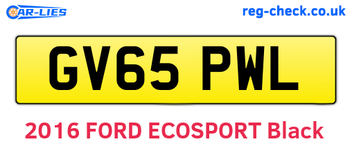 GV65PWL are the vehicle registration plates.