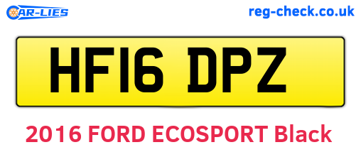 HF16DPZ are the vehicle registration plates.