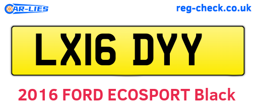 LX16DYY are the vehicle registration plates.