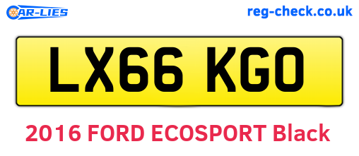 LX66KGO are the vehicle registration plates.
