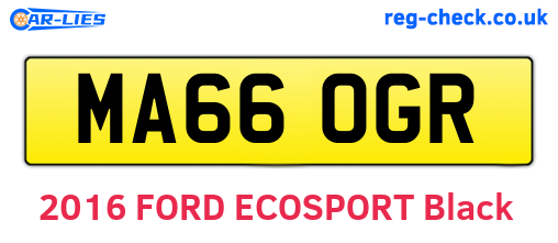MA66OGR are the vehicle registration plates.
