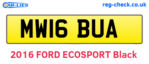 MW16BUA are the vehicle registration plates.