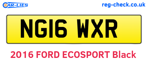 NG16WXR are the vehicle registration plates.