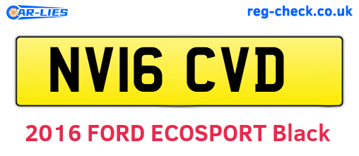NV16CVD are the vehicle registration plates.
