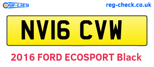 NV16CVW are the vehicle registration plates.