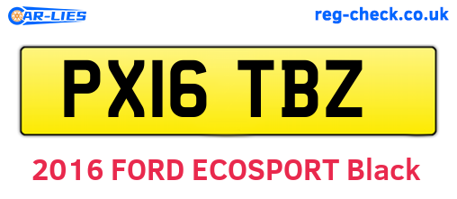 PX16TBZ are the vehicle registration plates.