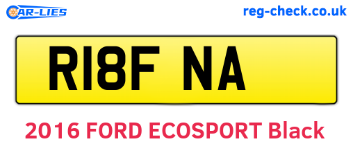 R18FNA are the vehicle registration plates.