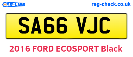 SA66VJC are the vehicle registration plates.