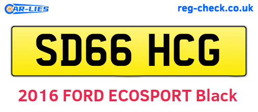 SD66HCG are the vehicle registration plates.