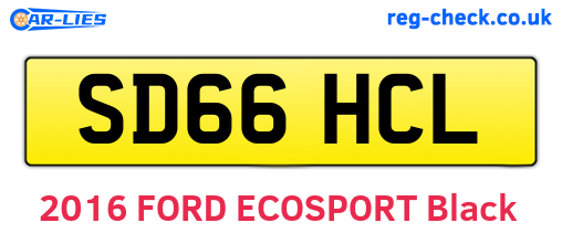 SD66HCL are the vehicle registration plates.