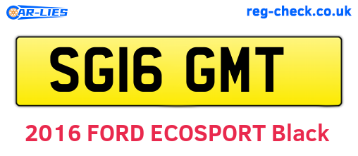 SG16GMT are the vehicle registration plates.