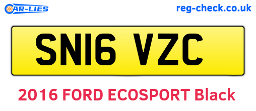 SN16VZC are the vehicle registration plates.