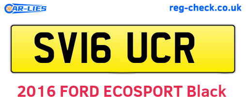 SV16UCR are the vehicle registration plates.