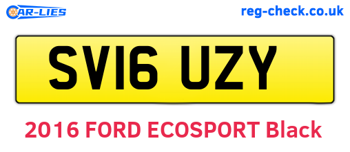 SV16UZY are the vehicle registration plates.
