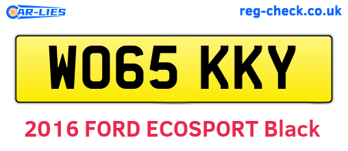 WO65KKY are the vehicle registration plates.