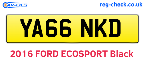 YA66NKD are the vehicle registration plates.