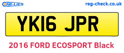 YK16JPR are the vehicle registration plates.
