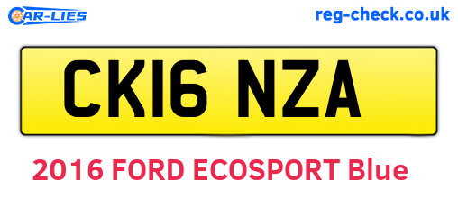 CK16NZA are the vehicle registration plates.
