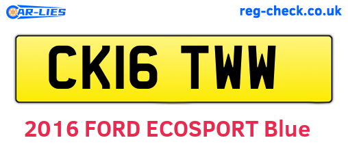 CK16TWW are the vehicle registration plates.