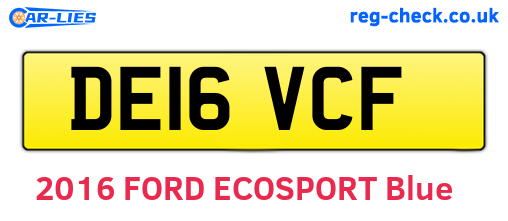 DE16VCF are the vehicle registration plates.