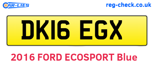 DK16EGX are the vehicle registration plates.