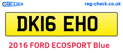DK16EHO are the vehicle registration plates.