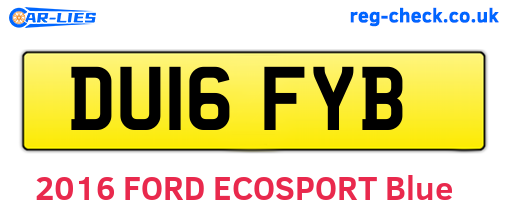 DU16FYB are the vehicle registration plates.