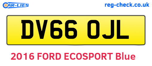 DV66OJL are the vehicle registration plates.