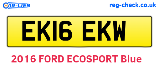EK16EKW are the vehicle registration plates.