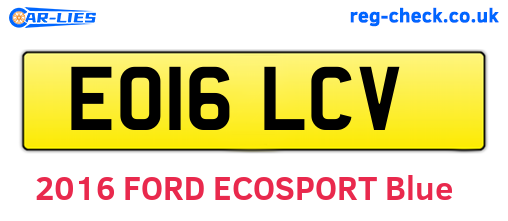 EO16LCV are the vehicle registration plates.