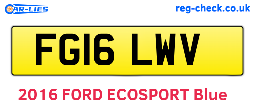 FG16LWV are the vehicle registration plates.