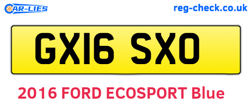 GX16SXO are the vehicle registration plates.